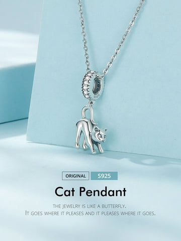 Cat Charm European style Bracelets, 925 Sterling Silver, Cat Jewelry, Cat Mom/Lover Gift, Cat Memorial Gift, Cat Keepsake