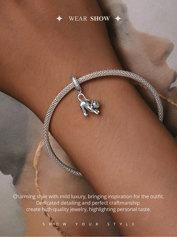 Cat Charm European style Bracelets, 925 Sterling Silver, Cat Jewelry, Cat Mom/Lover Gift, Cat Memorial Gift, Cat Keepsake