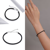 Black Classic Rope Chain Minimalism with 925 Sterling Silver 16cm-20cm