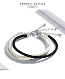 Black Classic Rope Chain Minimalism with 925 Sterling Silver 16cm-20cm