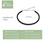 Black Classic Rope Chain Minimalism with 925 Sterling Silver 16cm-20cm