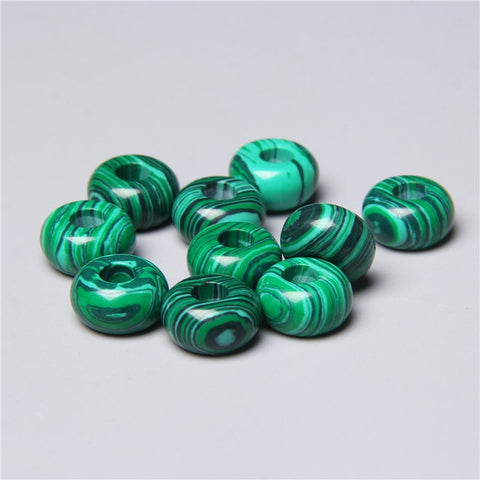 Natural Malachite Charm Mineral Stone Crystal European style Bracelet charm , Necklace Charm, Gifts for her 1xSpacer charm 8mmx14mm 5mm hole