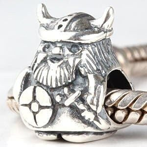 Anime Silver Viking Warrior Charm European Style Charms 925 Sterling Silver