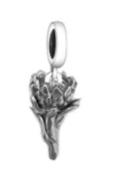 South African Protea Charm 925 Silver Charm European style Bracelet Necklace Charm 925 Charm African Protea charm South African charm