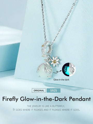 Luminous Insect Charm Bead Glow-in-the-dark Firefly 925 Silver Charm European style Bracelet, Necklace Charm, Gifts Bug Charm