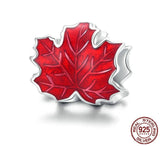 Canadian charm, Autumn Charm Maple leaf  Charm 925 Sterling Silver, Canada Travel Vacation Jewelry,  Canada Souvenir Keepsake