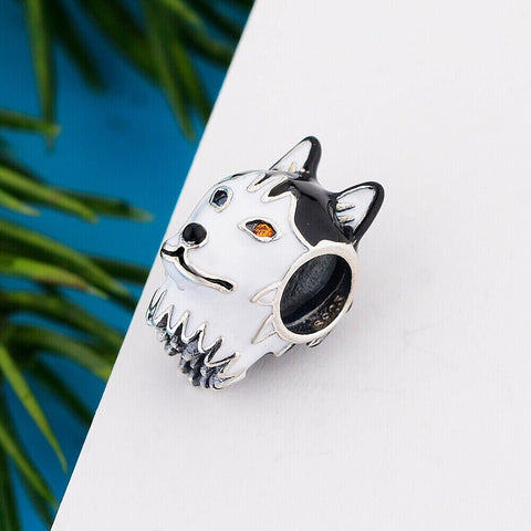 Heterochromia Husky Dog  Puppy Love, Genuine Brand New S925 Sterling Silver Husky  Realistic  Charm Fits all Charm Bracelets