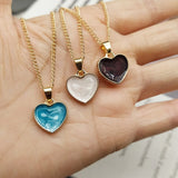 Make a Wish Friendship Necklace with Charm Romantic Sweet Cute Colorful Heart Shape Pendant