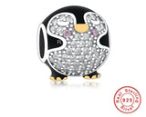 Penguin Charm Made From Sterling Silver 925 And Enamel - Compatible With European Charm Bracelets