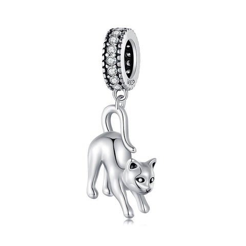 Cat Charm European style Bracelets, 925 Sterling Silver, Cat Jewelry, Cat Mom/Lover Gift, Cat Memorial Gift, Cat Keepsake