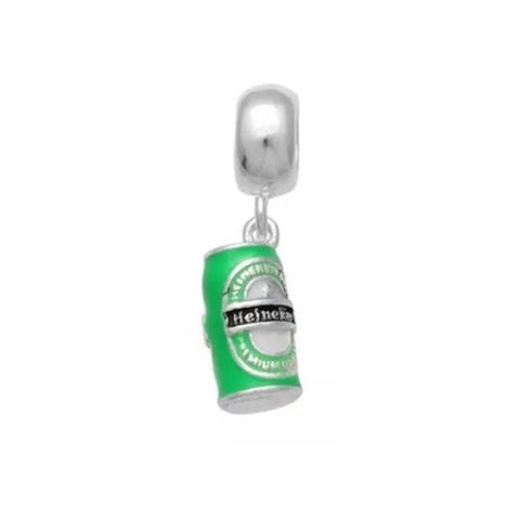 Beer can Charm Fun Style Charms 925 Sterling Silver enamel  Fits all Charm Bracelets