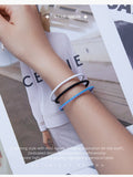 Black Leather Fashion Bracelets Adjustable Chain  with 925 Sterling Silver 18cm-23cm