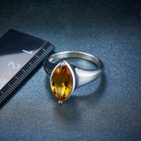 Natural Brown-yellow Quarts  Gemstone Ring Solid 925 Sterling silver ring for women Size 6 L 1/2 51.9mm