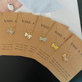 Make a Wish Friendship Necklace with Charm Yellow Dragonfly Pendant