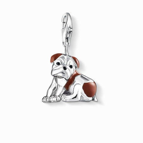 English Bulldog charm with Lobster claw,  Puppy Love charm, Brand New S925 Sterling Silver English Bulldog Dangle Charm