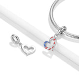 USA Flag heart Charm American Patriotic Charm, Patriotic Jewelry,4th of July,Memorial Day,Veterans Day,USA Gift, Love USA charm