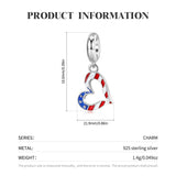 USA Flag heart Charm American Patriotic Charm, Patriotic Jewelry,4th of July,Memorial Day,Veterans Day,USA Gift, Love USA charm