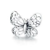 Butterfly Wings Stopper charm One Pair(2pcs), Fits European style Charm 925 Sterling Silver Charm, Charm For Bracelet,