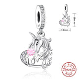 Unicorn Charm Unicorn Love Pendant,925 Sterling Silver,Unicorn Charm,Fantasy Charm,Fairy Charm