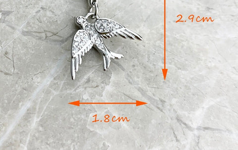 Swallow Charm European style Bracelets, 925 Sterling Silver, Swallow Jewelry, Swallow Gift, Swallow Bracelet Charm