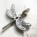 Dragonfly charm Garden Charms 925 Silver Charm European style Bracelet , Necklace Charm, 925 Charm, Gifts for her