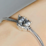 Cat Best Friend Charm pendant  solid 925 sterling Silver Charm European style Bracelet Necklace Kitten Charm