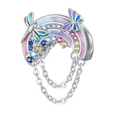 Rainbow Butterfly Charm Dangle Charm 925 Silver Charm European style Bracelet Necklace Butterfly Charm