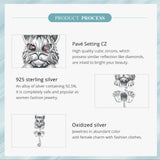 Lynx Cat Charm European style Bracelets, 925 Sterling Silver, Cat Jewelry, Cat Mom/Lover Gift, Cat Memorial Gift, Cat Keepsake