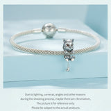 Lynx Cat Charm European style Bracelets, 925 Sterling Silver, Cat Jewelry, Cat Mom/Lover Gift, Cat Memorial Gift, Cat Keepsake