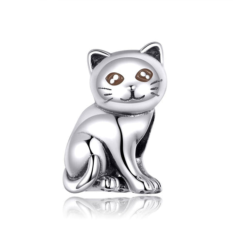 Cute Baby Cat Charm European style Bracelets, 925 Sterling Silver, Kitten Charm, Cat Mom/Lover Gift, Cat Memorial Gift, Cat Keepsake