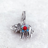 Elephant Charm fit Bracelet, 925 Sterling Silver Heart, Love heart  Jewelry Keepsake Gift Elephant gift