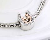 Horseshoe Supermom Mom and Child Charms 925 Sterling Silver Pendant European style Charm Bracelets & Necklace