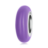 Purple Candy Colored Round Spacer Charms  charm  Charm European style Bracelet , Necklace Charm, Silicone Spacer charm