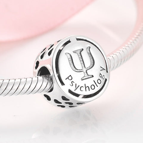 Psychology Charm Beads Silver Medical Charms 925 Silver Charm European style Bracelet Necklace Charm occupational signs charm Job