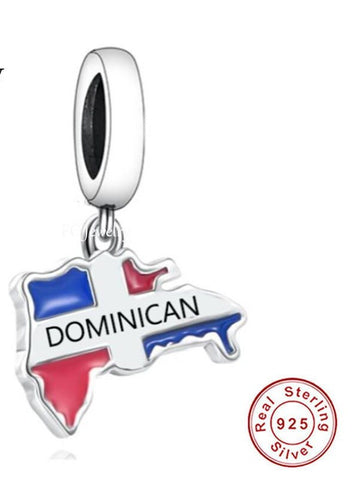 Dominican republic Charm, Dominican Flag Charm, Dominican Charm, Travel  Charms, 925 Sterling Silver