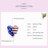 USA Flag heart Charm American Patriotic Charm, Patriotic Jewelry,4th of July,Memorial Day,Veterans Day,USA Gift, Love USA charm