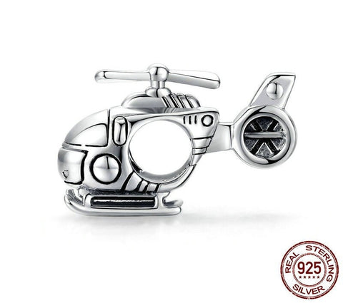 Helicopter charm, travel Charm Sterling Silver Charm, Charm chopper, Bracelet charm, Necklace Charm Helicopter 925 Charm