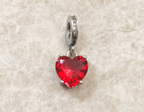 Red Heart charm, Swiss Charm, Red Cross Heart Pendant Dangle Charm, 925 Sterling Silver, Love Jewelry, Valentines Gift Keepsake