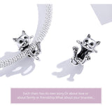 White Cat Charm European style Bracelets, 925 Sterling Silver, Cat Jewelry, Cat Mom/Lover Gift, Cat Memorial Gift, Cat Keepsake