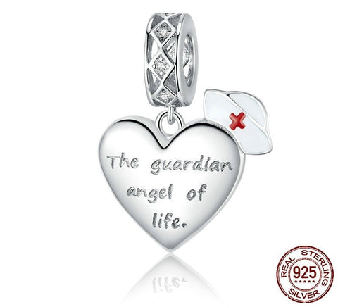 Nurse Hat Charm Love Nurse Charm 925 Sterling Silver-Nurse Appreciation-Thank You-Nurse Jewelry Gifts