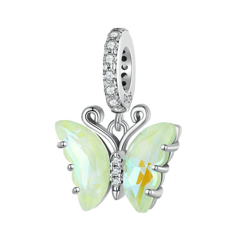 Green Butterfly charm 925 Sterling Silver Charm, Butterfly Charm Bracelet Necklace Charm, 925 Butterfly Charm, Butterfly gift