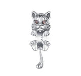 Lynx Cat Charm European style Bracelets, 925 Sterling Silver, Cat Jewelry, Cat Mom/Lover Gift, Cat Memorial Gift, Cat Keepsake