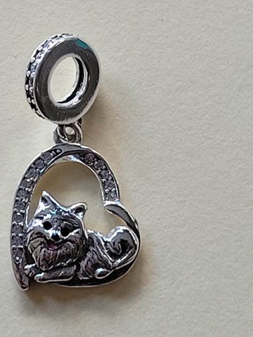 Pomeranian - Puppy Love, Genuine Brand New S925 Sterling Silver Dangle Charm - Fits all Charm Bracelets