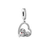 Dachshund - Puppy Love, Genuine Brand New S925 Sterling Silver Dangle Charm - Fits all Charm Bracelets Sausage dog