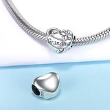 Grandma Heart Charm Heart 925 Silver Charm European style Bracelet, Necklace charm