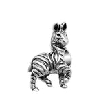 African Zebra Animal Bead Charm Made From Sterling Silver 925  Compatible With European Charm Bracelets, Safari charm