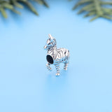 African Zebra Animal Bead Charm Made From Sterling Silver 925  Compatible With European Charm Bracelets, Safari charm