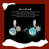 Snowflake charm Glow in the Dark Charm European style Bracelet, 925 Sterling Silver,  snowflake Keepsake, Christmas Charm