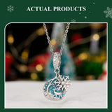 Snowflake charm Glow in the Dark Charm European style Bracelet, 925 Sterling Silver,  snowflake Keepsake, Christmas Charm