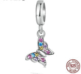 Butterfly Pendent Dangle Charm 925 Silver Charm European style Bracelet, Necklace charm, 925 Charm Gifts for her